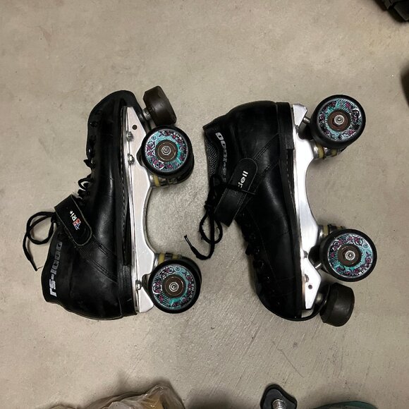 Riedell RS1000 speed skates, leather uppers, wide toestop, 3 sets of wheels - Picture 5 of 12